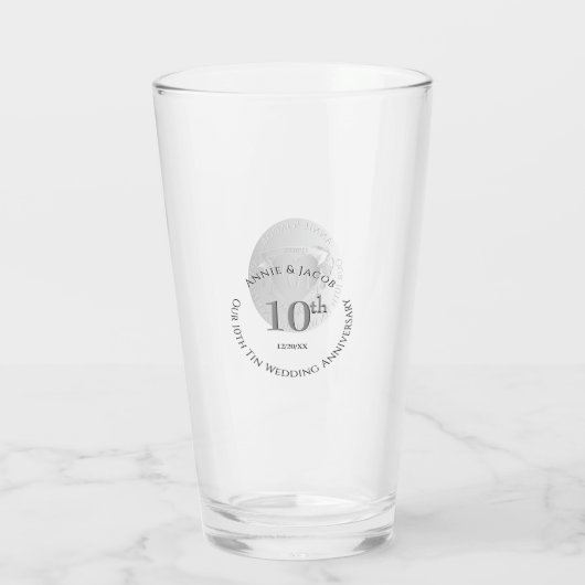 10e Jubileum Tin Medallion Afbeelding Glas (Achterkant)