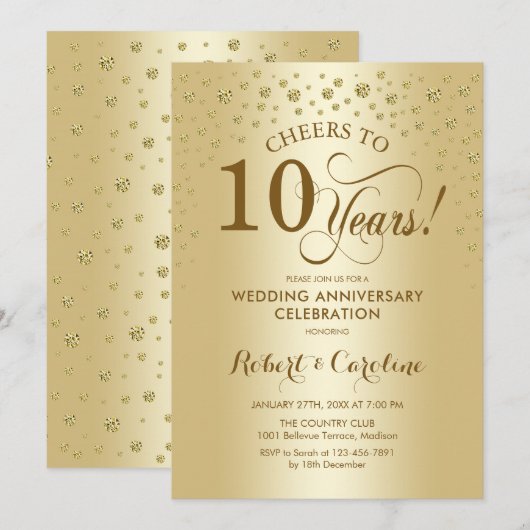 10e Jubileum uitnodiging (Voorkant / Achterkant)