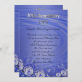 10e Jubileum Uitnodiging blauw (Voorkant / Achterkant)