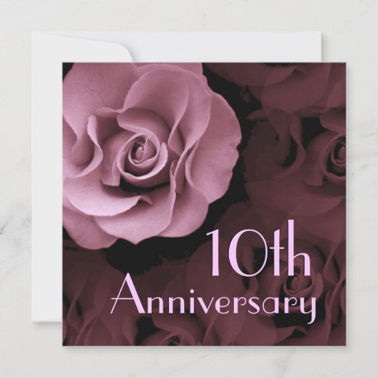 10e Jubileum Uitnodiging - PINK Rose (Voorkant)