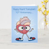 10e Jubileum van harttransplantatie wenskaart Kaart (Gele Bloem)