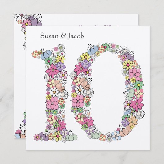 10e Jubileum van het Ttiende Weddenschap Aangepast Kaart (Voorkant / Achterkant)