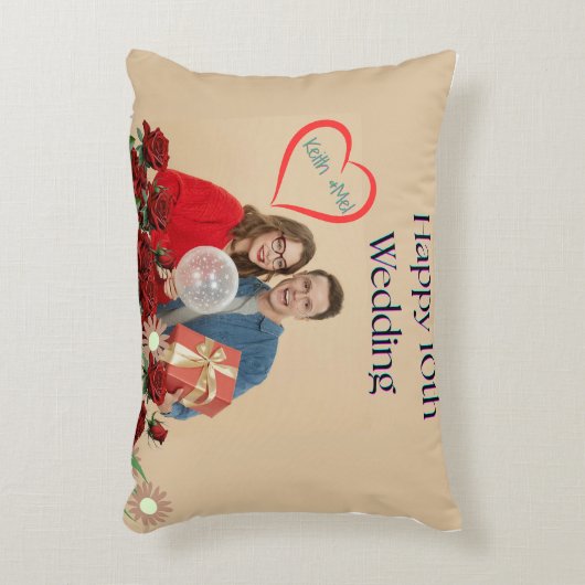 10e Jubileum voor bruiloft Accent Kussen (Voorkant(Verticaal))