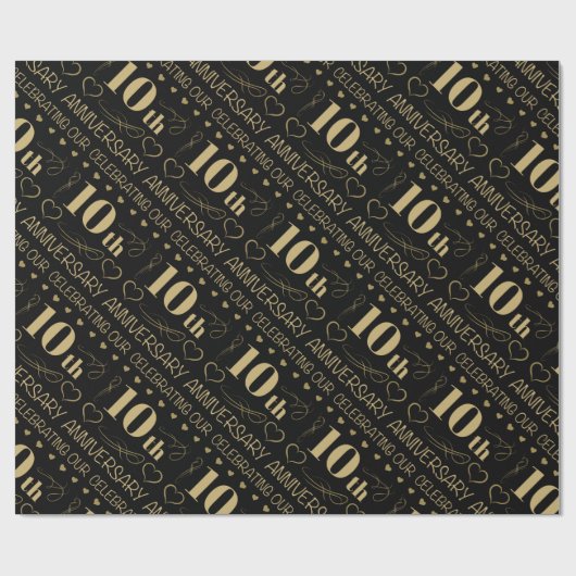10e Jubileum voor bruiloft Cadeaupapier (Vlak)