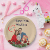 10e Jubileum voor bruiloft Papieren Bordje (Feest)