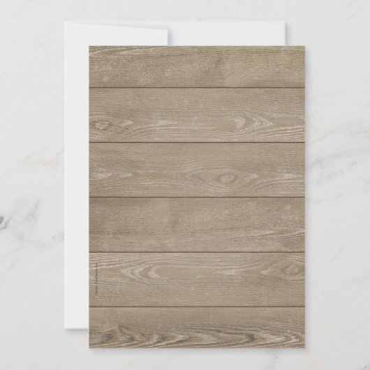 10e Jubileum voor bruiloft Rustic Wood  Lace Kaart (Achterkant)