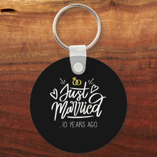 10e Jubileum voor bruiloft Sleutelhanger (Voorkant)