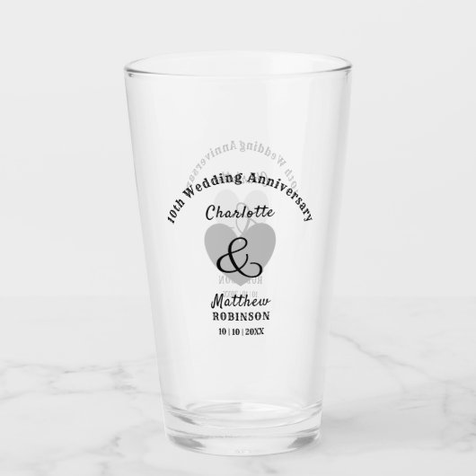 10e Jubileum voor bruiloft - Speciaal glas (Voorkant)