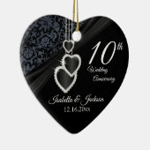 10e Jubileum voor onyx-bruiloft met foto Keramisch Ornament (Rechts)