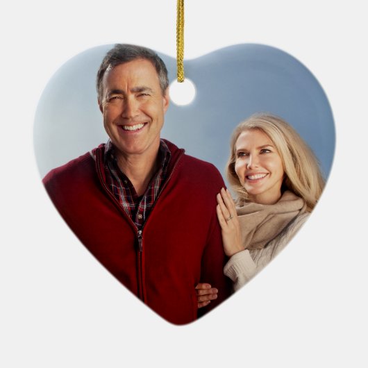 10e Jubileum voor onyx-bruiloft met foto Keramisch Ornament (Achterkant)