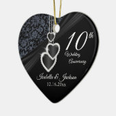 10e Jubileum voor onyx-bruiloft met foto Keramisch Ornament (Links)