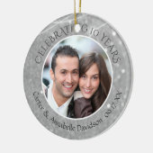 10e Jubileum | Zilveren Sparkle Photo Keramisch Ornament (Links)