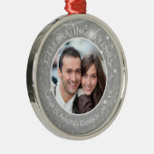 10e Jubileum | Zilveren Sparkle Photo Metalen Ornament (Rechts)
