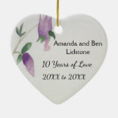 10e Jubileum zoete vogelpest - Hart Keramisch Ornament (Achterkant)