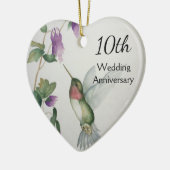 10e Jubileum zoete vogelpest - Hart Keramisch Ornament (Links)