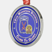 10e Kerstdivisie Berg Metalen Ornament (Links)