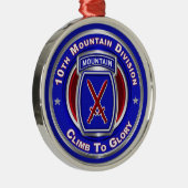 10e Kerstdivisie Berg Metalen Ornament (Rechts)
