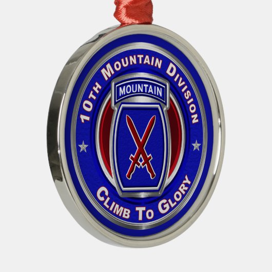 10e Kerstdivisie Berg Metalen Ornament (Rechts)