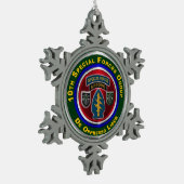 10e kerstmetaal van de speciale strijdkrachten tin sneeuwvlok ornament (Links)
