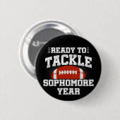 10e klas Football klaar om terug te pakken naar sc Ronde Button 5,7 Cm (Voorkant /achterkant)