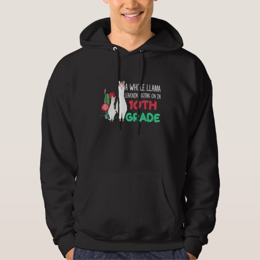 10e klas Llama Cactus student terug naar school Hoodie (Voorkant)