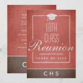 10e klas reünie elegant zwart zwart-wit kaart (Voorkant / Achterkant)