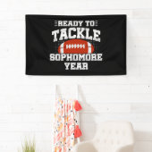 10e klas voetbal klaar om het nieuwe schooljaar aa spandoek (Insitu)