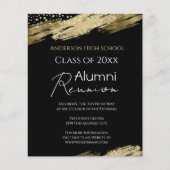 10e klasse - Uitnodiging voor Gold Gold Black met  (Voorkant)