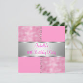 10e Meisjes op zaterdag Pink White Flower 2 Kaart (Staand voorkant)