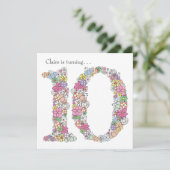 10e Meisjes - Verjaardag - Aanbesteding Kaart (Staand voorkant)