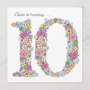 10e Meisjes - Verjaardag - Aanbesteding Kaart