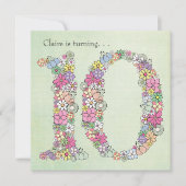 10e Meisjes - Verjaardag - Aanbesteding Kaart (Voorkant)