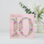 10e Meisjes - Verjaardag - Aanbesteding Kaart (Staand voorkant)