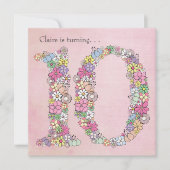 10e Meisjes - Verjaardag - Aanbesteding Kaart (Voorkant)