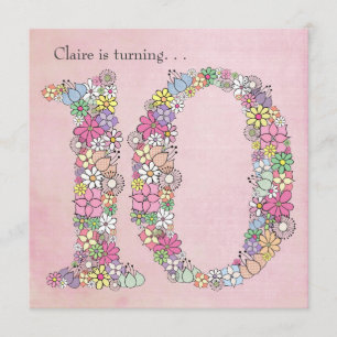 10e Meisjes - Verjaardag - Aanbesteding Kaart