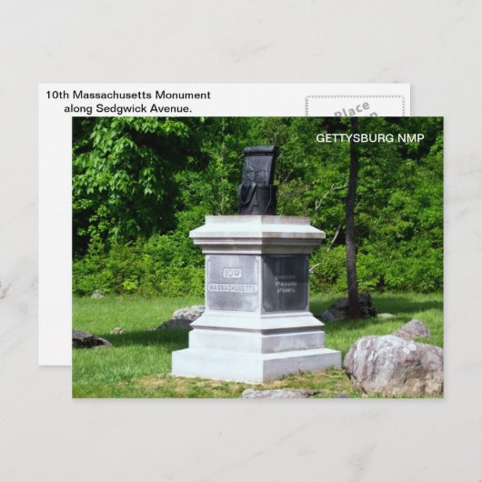 10E MONUMENT MASSACHUSETTS BRIEFKAART (Voorkant / Achterkant)