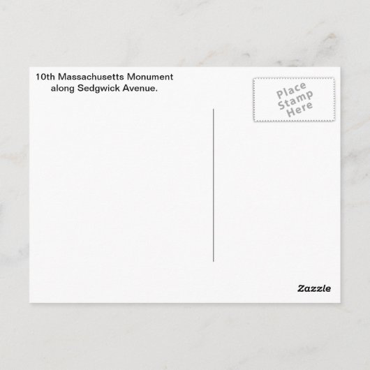 10E MONUMENT MASSACHUSETTS BRIEFKAART (Achterkant)