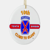 10E MOUNTAIN-AFDELING "KLIM TOT GEHEUGEN" KERAMISCH ORNAMENT (Rechts)