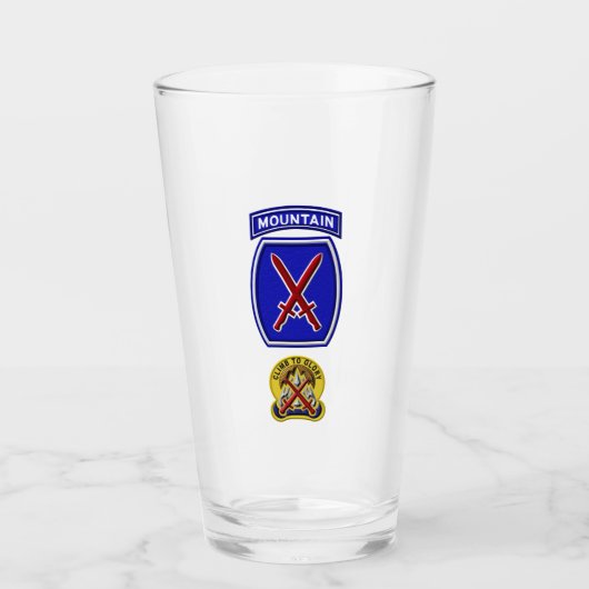 10e Mountain Divisie Patch Eenheid Insigne Glas (Voorkant)