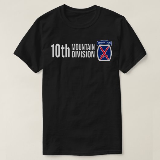 10E MOUNTAIN DIVISION ARMY INFANTRY US USA VETERA T-SHIRT (Design voorkant)