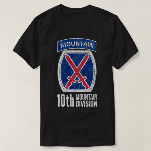 10E MOUNTAIN DIVISION ARMY INFANTRY US USA VETERA T-SHIRT (Design voorkant)