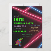 10e Neon Birthday Laser Label Party (Voorkant)