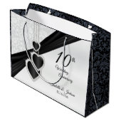 10e onyx en Jubileum met witte bruiloft - Groot Large Cadeautasje (Achterkant Gekanteld)