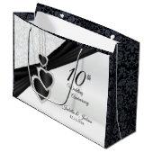 10e onyx en Jubileum met witte bruiloft - Groot Large Cadeautasje (Voorkant Gekanteld)