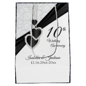 10e onyx en White Wedding Jubileum Medium Cadeauzakje (Achterkant)