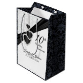 10e onyx en White Wedding Jubileum Medium Cadeauzakje (Achterkant Gekanteld)