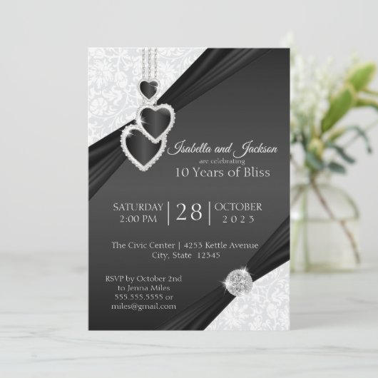 10e Onyx jubileumdesign Kaart (Staand voorkant)