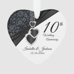 10e Onyx Trouwjubileum Aandenken Ornament