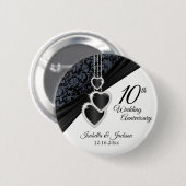 10e onyx Wedding Jubileum Design Ronde Button 5,7 Cm (Voorkant /achterkant)