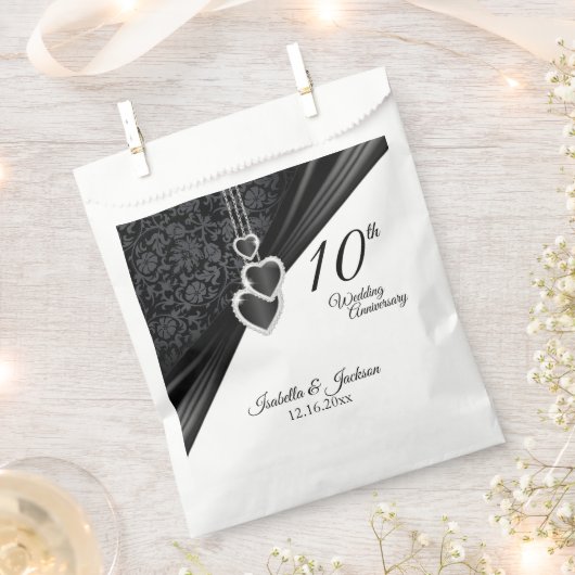 10e onyx Wedding Jubileum Favor Bag Bedankzakje (Geknipt)